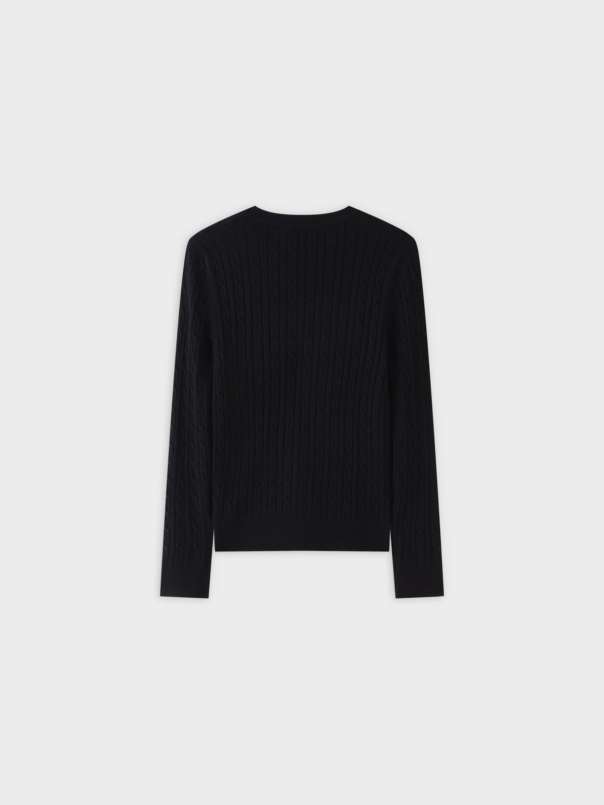 Knit Cable Sweater-Black-1