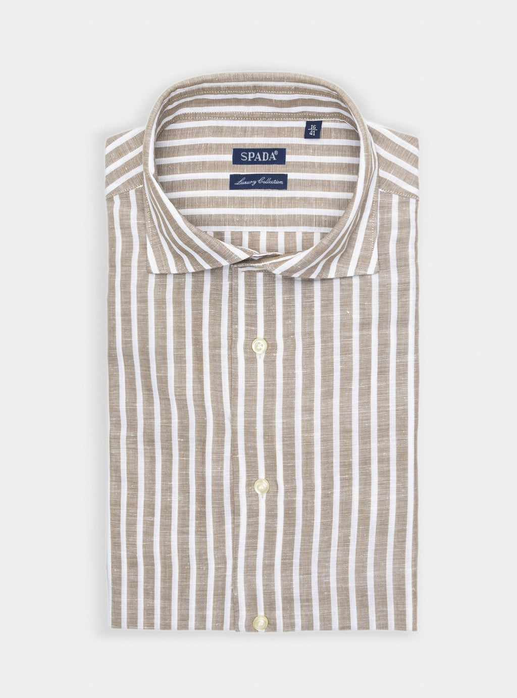 Camicia in lino e cotone a righe-0