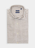 Camicia in lino e cotone a righe-0