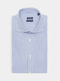 Camicia a righe sottili in puro cotone-0