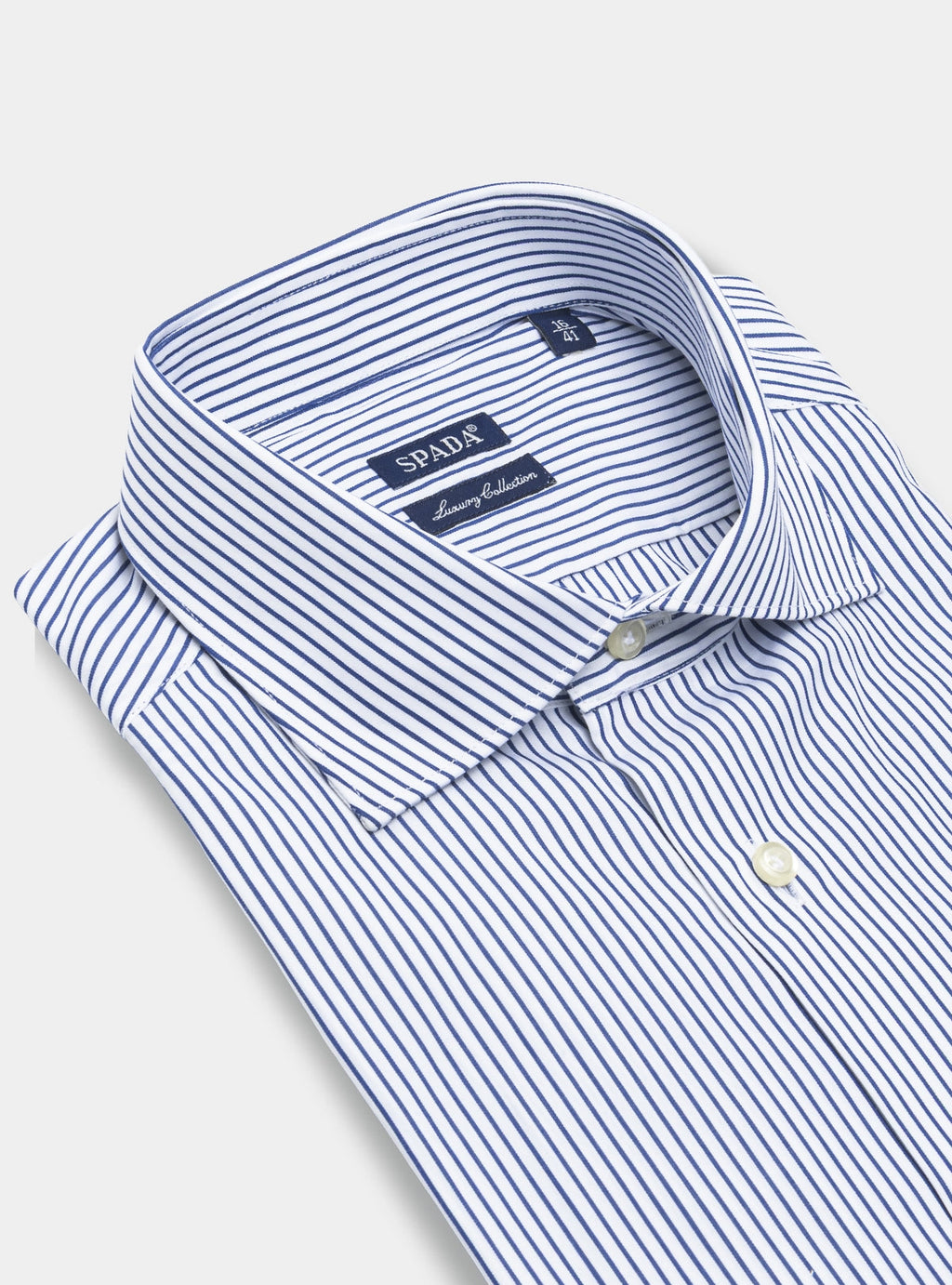 Camicia a righe sottili in puro cotone-1