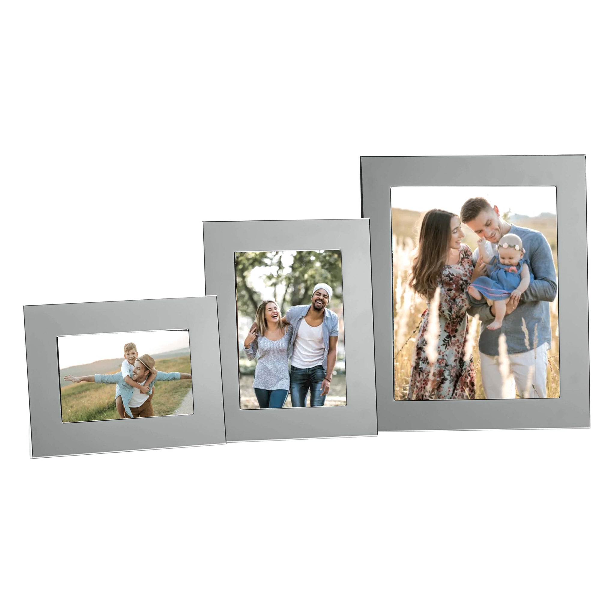 Cambridge photo frame 5x7 silver nickel plated classic tabletop picture frame with blank border — view 5