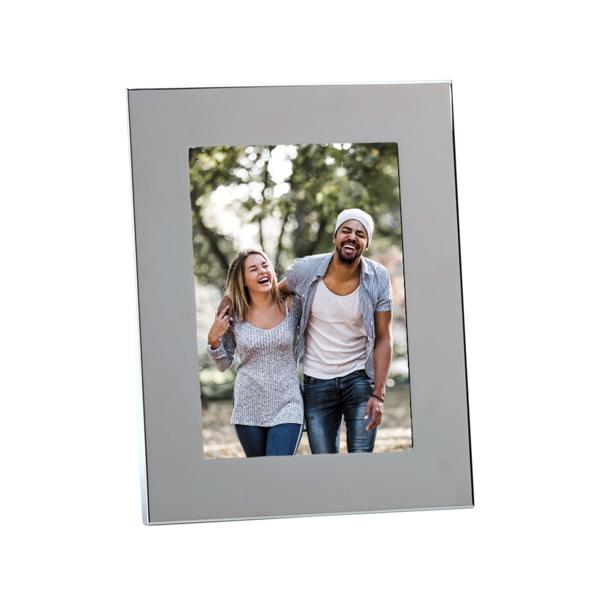 Cambridge photo frame 5x7 silver nickel plated classic tabletop picture frame with blank border — view 4