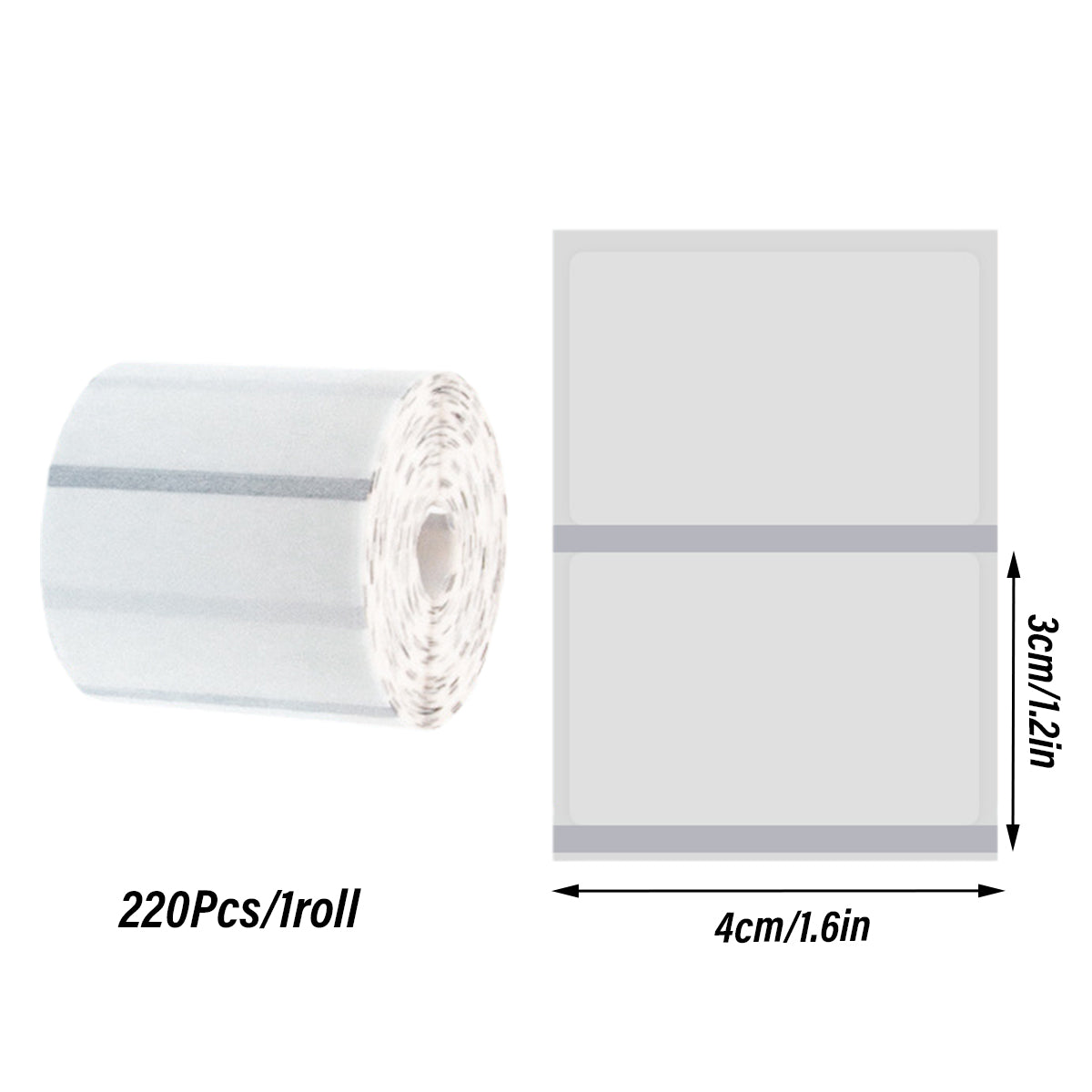 Transparent thermal label printer paper roll with clear water resistant self adhesive stickers. — view 3