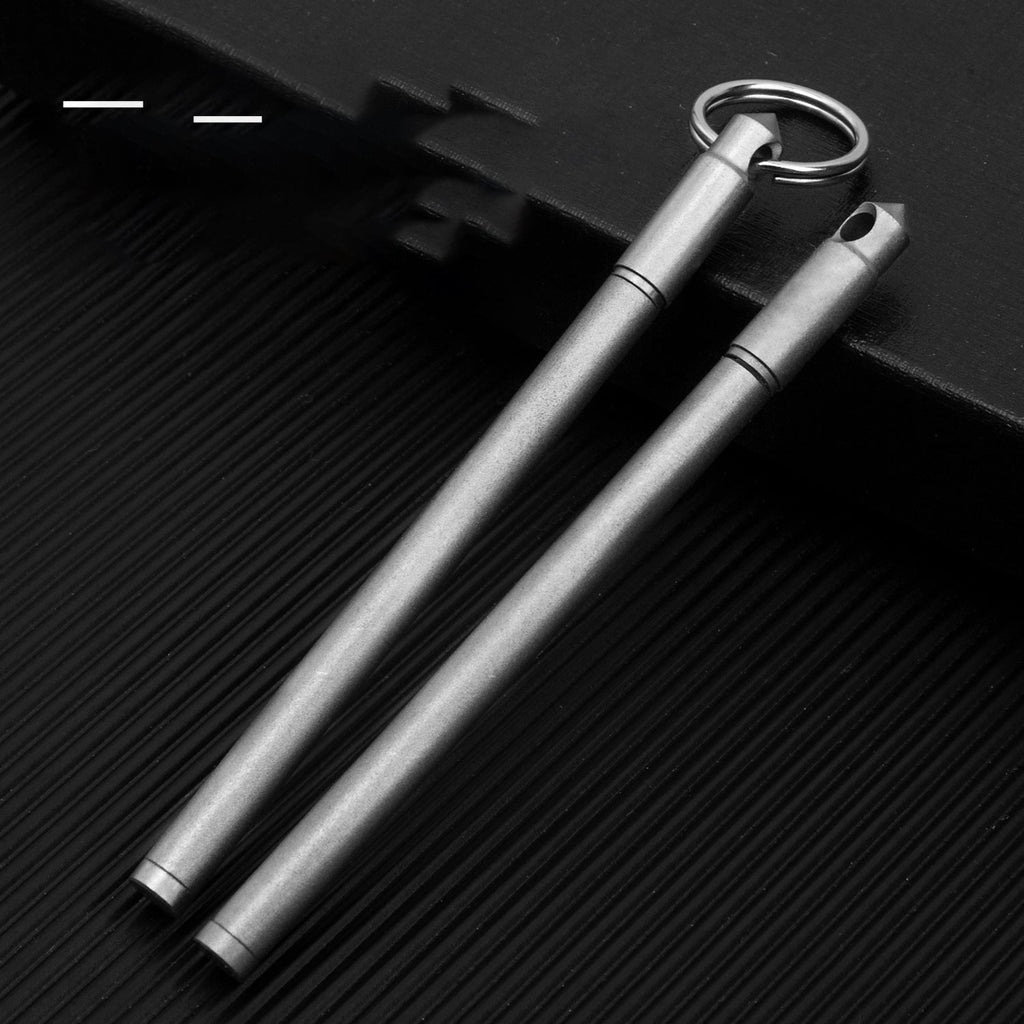 Compact titanium alloy tactical pen, a metallic high-end signature writing instrument for outdoor survival — view 2