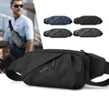 Large crossbody fanny pack with four zipper pockets for running and outdoor sports