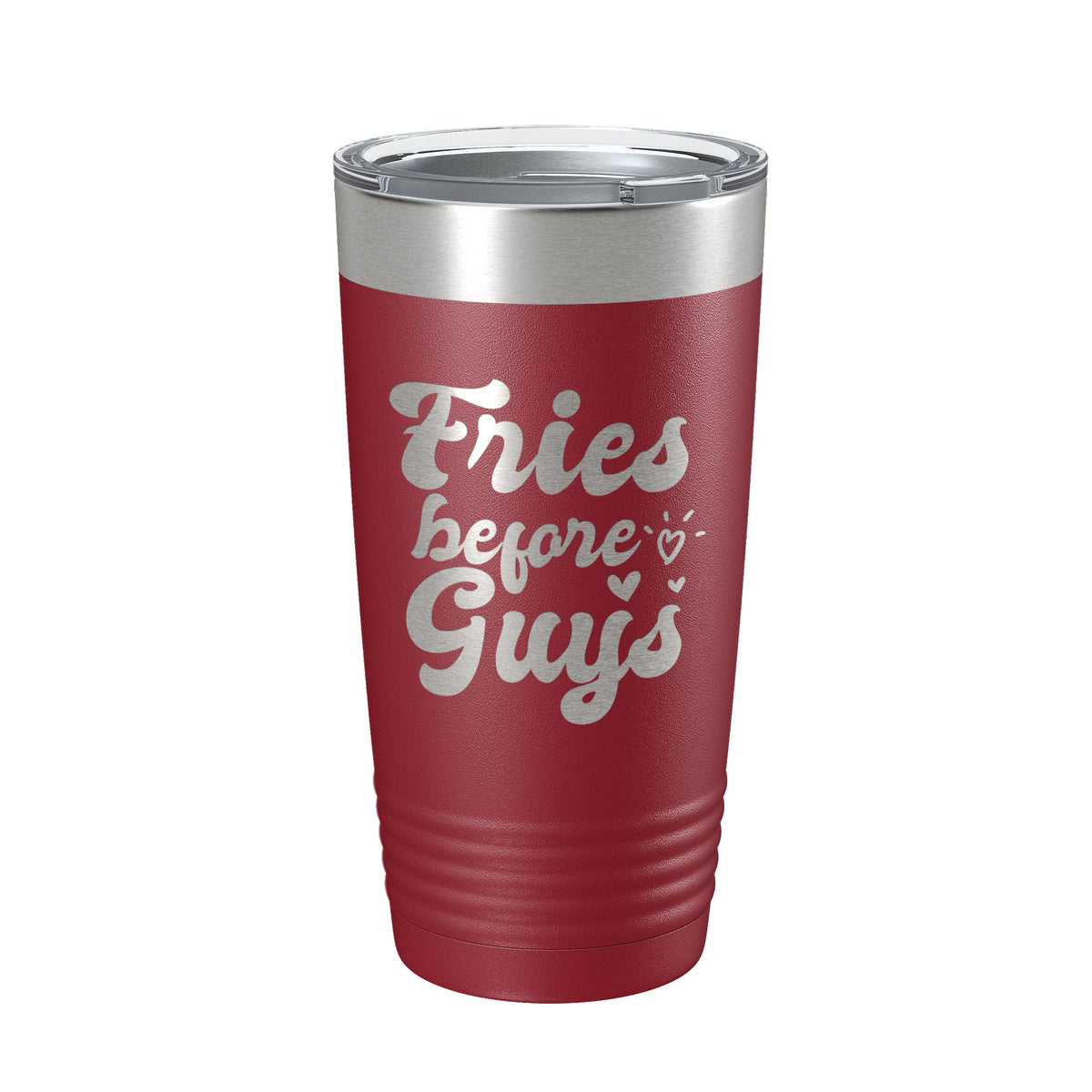 Fries Before Guys Tumbler Funny Galentine's Day Travel Mug Valentine's Single Insulated Laser Engraved Coffee Cup Retro 20 oz-18