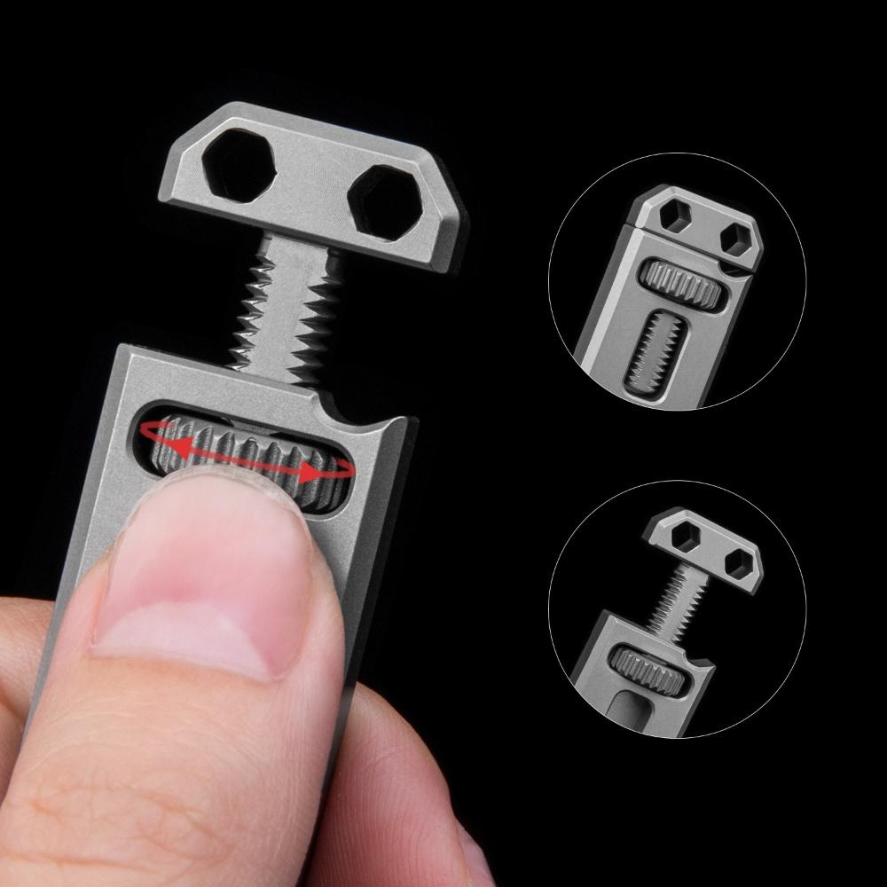Titanium alloy telescopic multitool with wrench crowbar and screwdriver bits for everyday outdoor carry — view 3