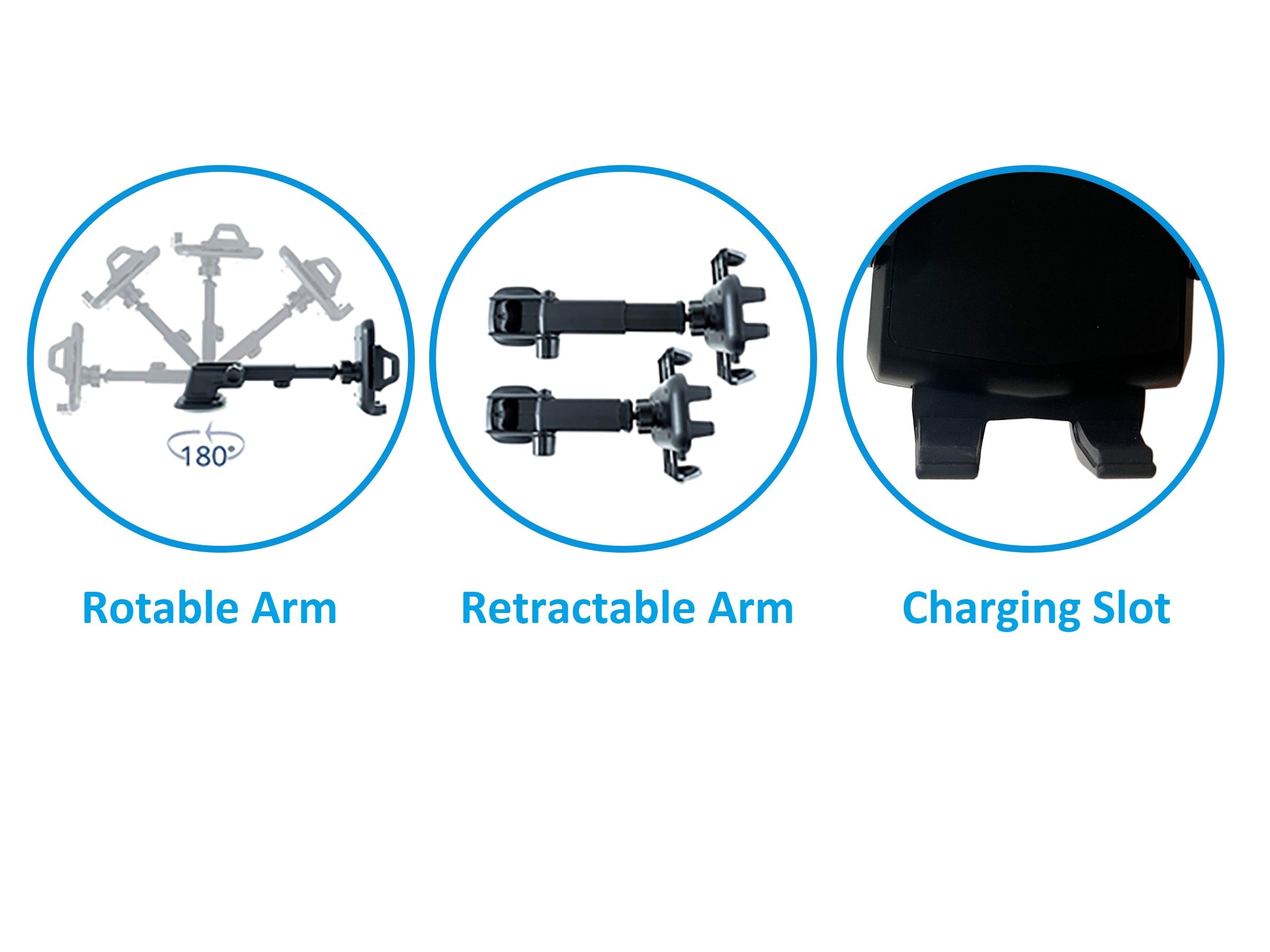 360 car phone mount holder attached to a vehicle dashboard displaying a smartphone screen securely. — view 4