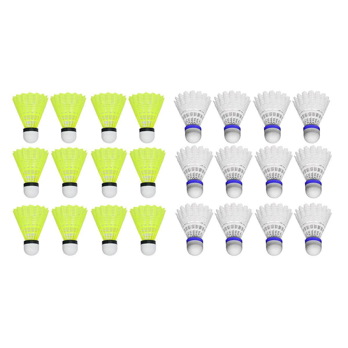 Twelve pack of durable nylon badminton shuttlecocks with soft foam heads for sports training — view 2