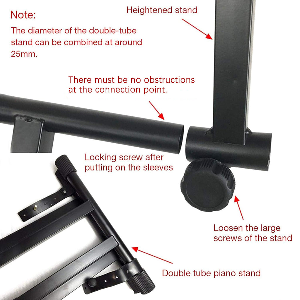 Black adjustable X-frame electronic keyboard stand made of heavy-duty iron for 88-key musical instruments — view 5