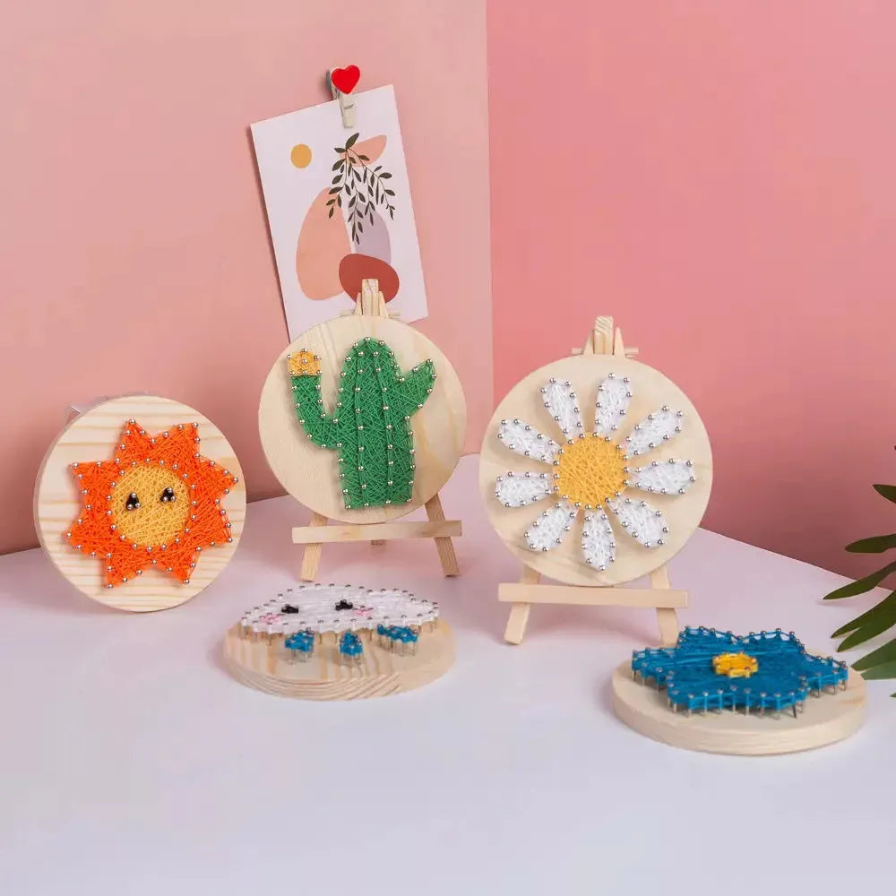 Unicorn string art kit with colourful threads, wooden stand, and precision pins for DIY crafting — view 5