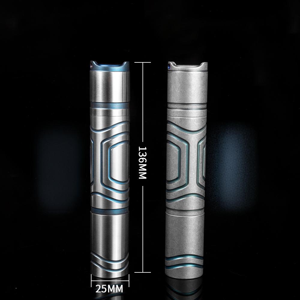 Titanium alloy tactical EDC flashlight for outdoor camping and everyday carry — view 4