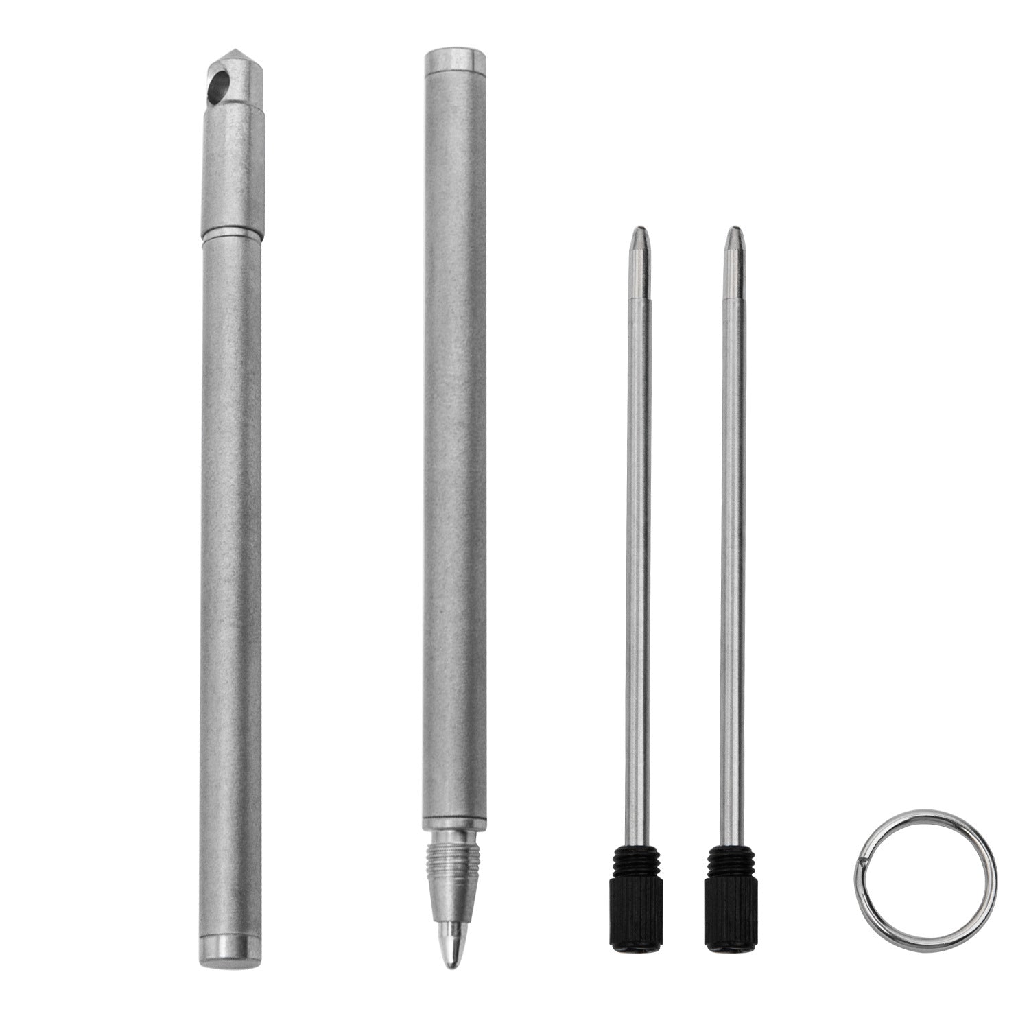 Compact titanium alloy tactical pen, a metallic high-end signature writing instrument for outdoor survival — view 4