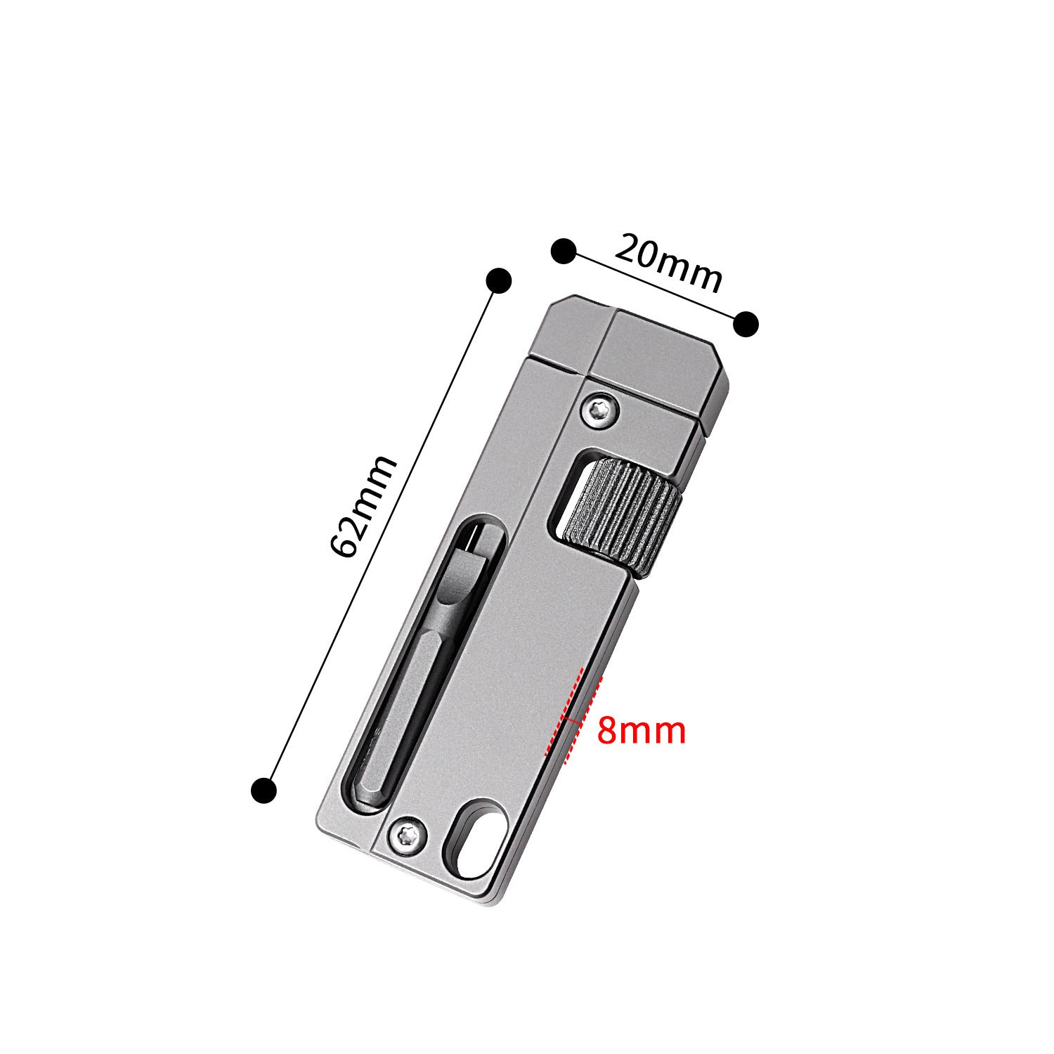 Titanium alloy EDC pocket multi-tool with wrench and screwdriver in a minimalist gray finish — view 4