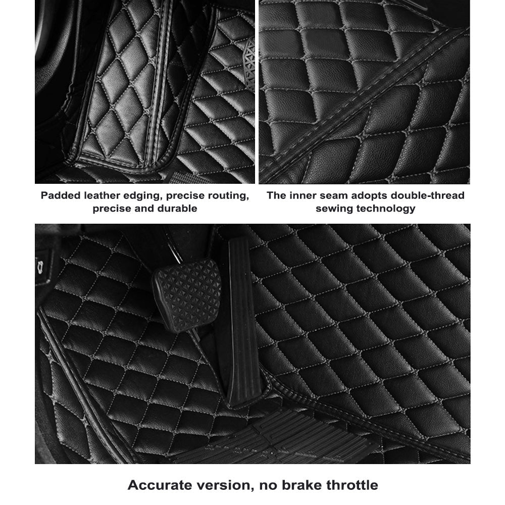 3D waterproof car floor mats in black vegan leather custom fitted inside a vehicle interior — view 5