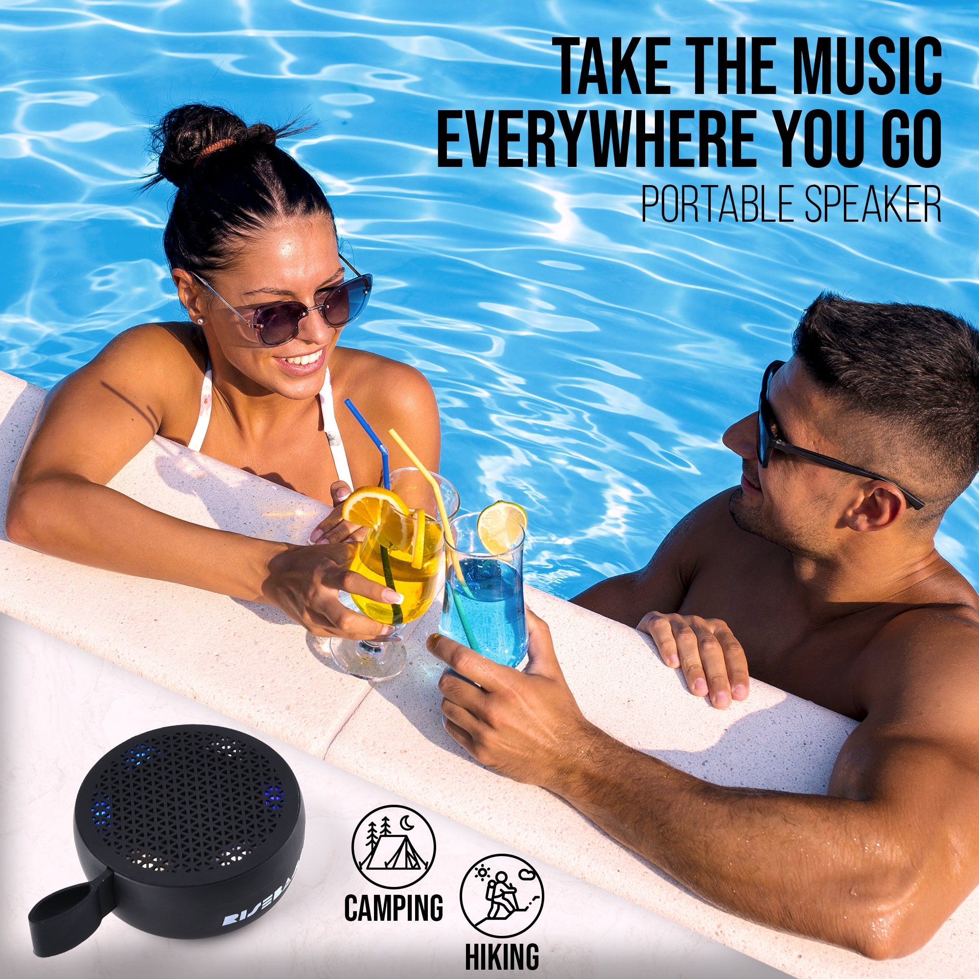 Water resistant Bluetooth shower speaker with built in microphone and push controls — view 2