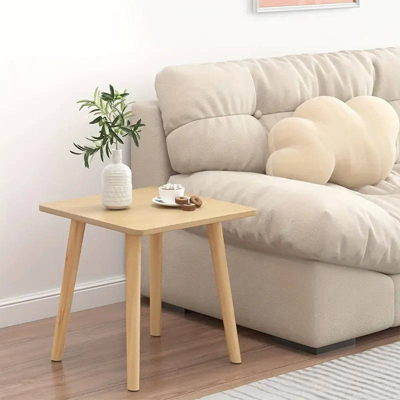 Rustic wood side table in natural finish, compact design for living rooms or bedrooms — view 2