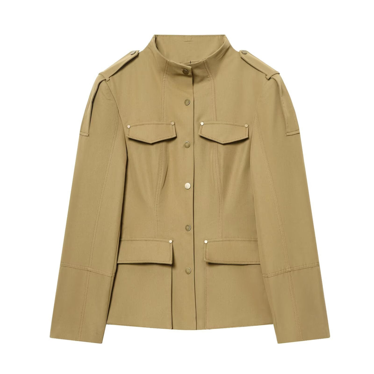 Women's Jacket Beige Khaki Safari Utility BYMANYC ® New York SOHO SAFARI FIELD MILITARY JACKET - New Collection-1