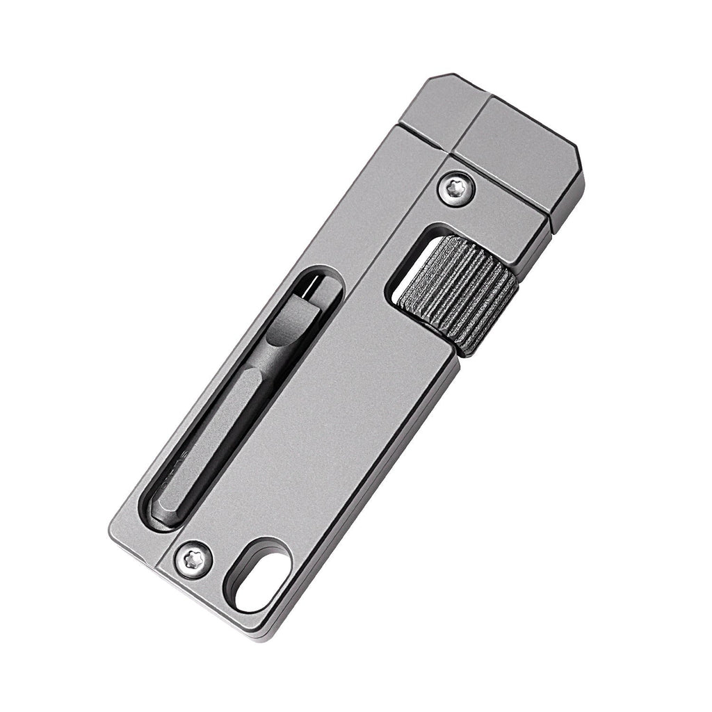 Titanium alloy EDC pocket multi-tool with wrench and screwdriver in a minimalist gray finish — view 5