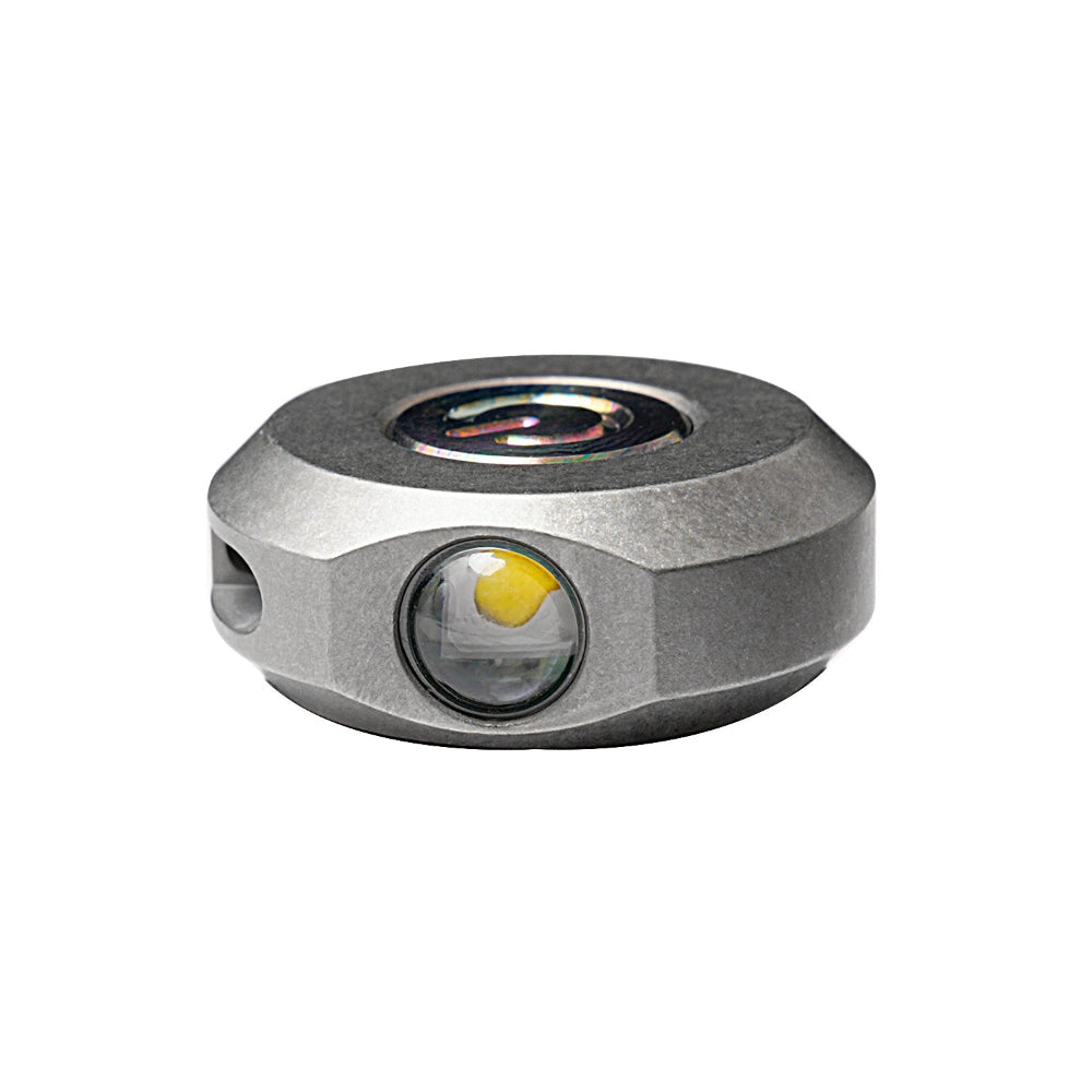 Compact titanium alloy EDC keychain flashlight with dual LED lights and sleek minimalist design — view 5
