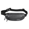 Sleek black running belt bag with secure zipper pocket for smartphone and keys