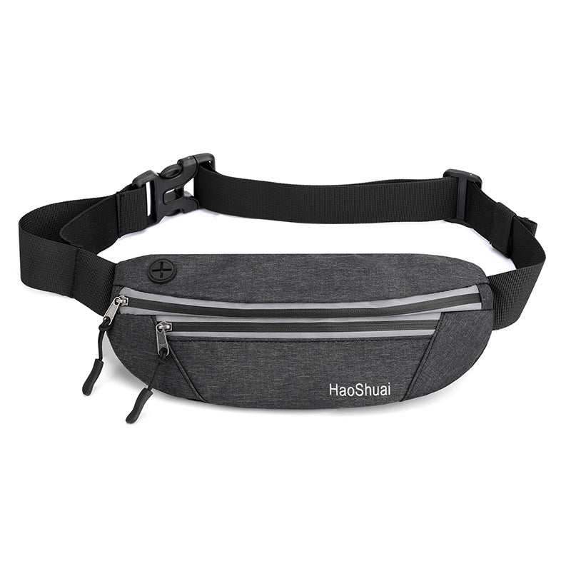 Sleek black running belt bag with secure zipper pocket for smartphone and keys