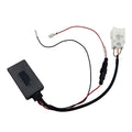Black Bluetooth 5.0 car audio adapter module with wire harness and plug and play connector