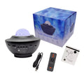 Black tabletop galaxy star projector emitting vibrant ocean wave and led cloud lights