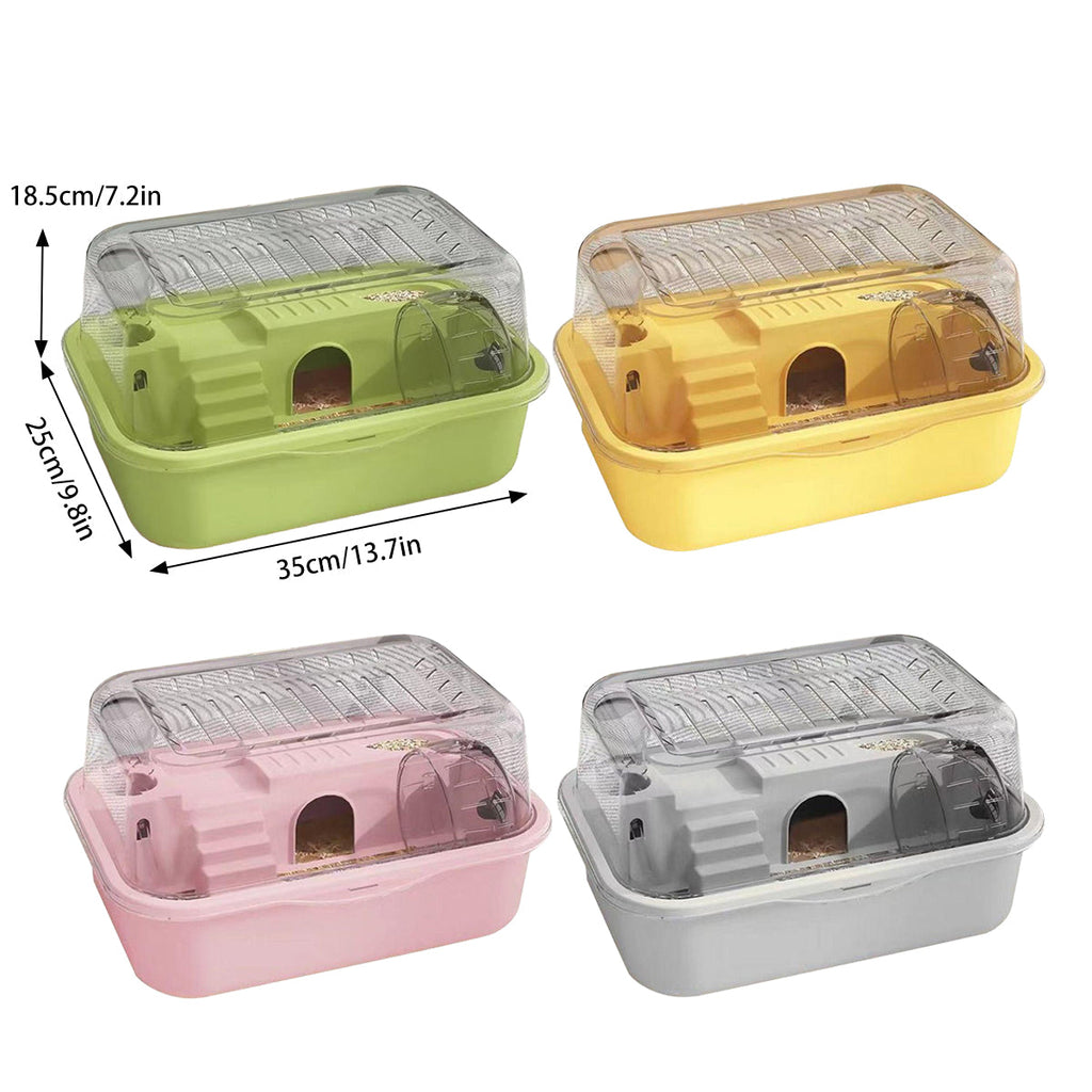 Double level hamster cage in clear acrylic and durable plastic with exercise wheel and feeding area — view 3