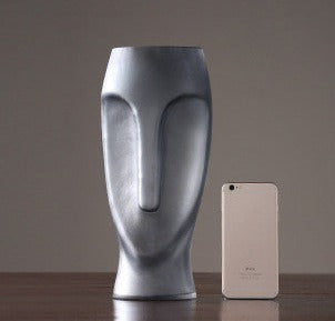 Modern face glass vase with frosted sandblasted finish abstract character silhouette for home decor — view 4