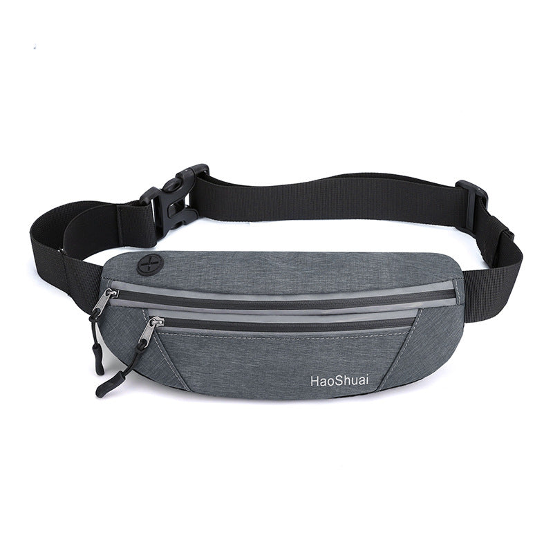 Sleek black running belt bag with secure zipper pocket for smartphone and keys — view 5