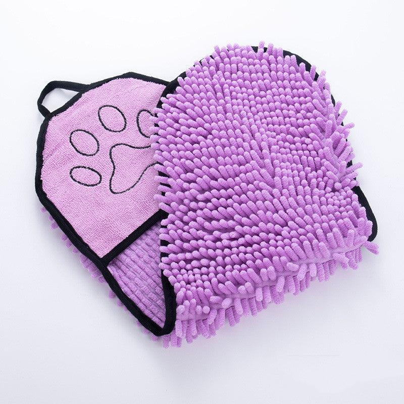 Super dry pet bathrobe in thick microfiber chenille with double pockets for easy dog drying. — view 5