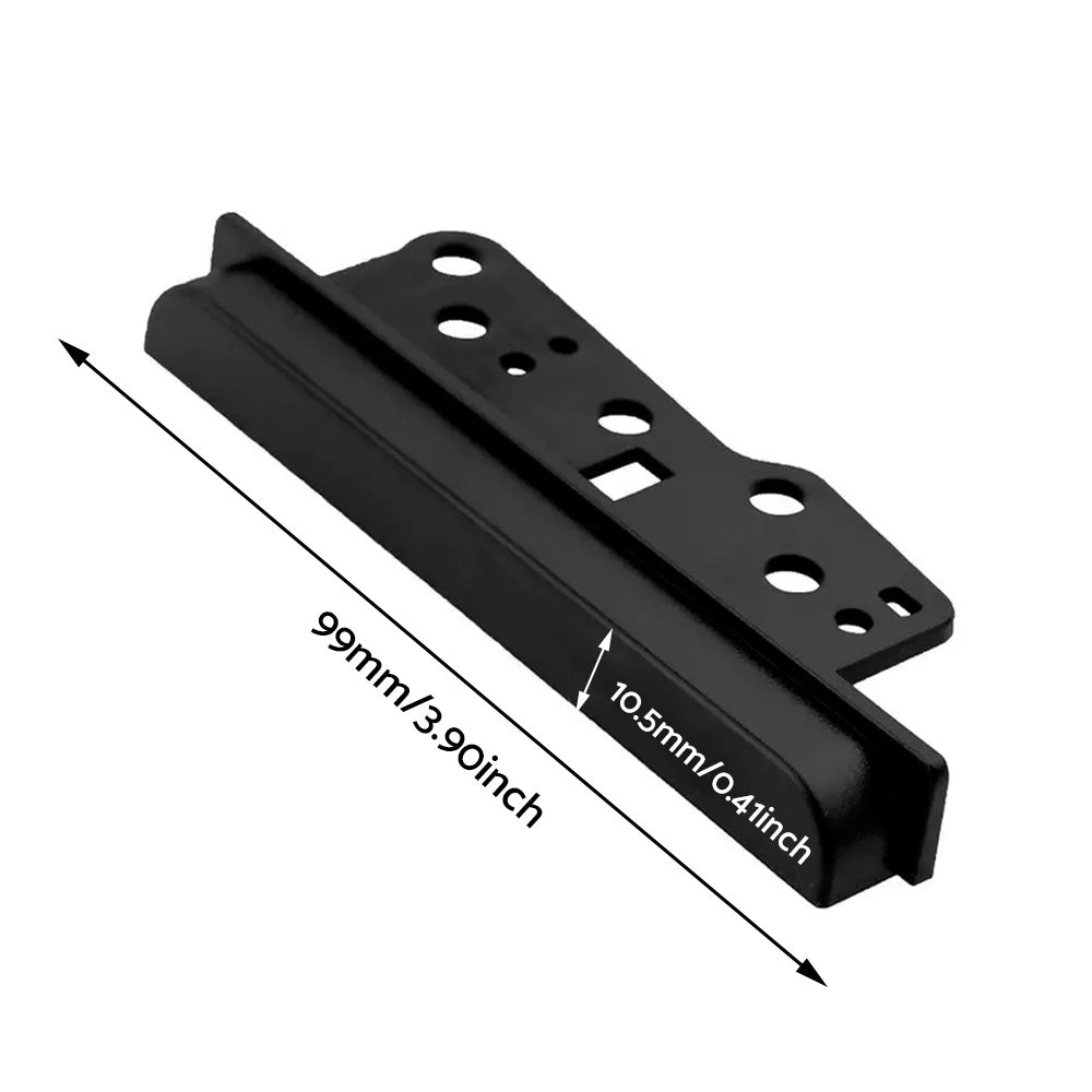 Black double din car stereo dash fascia kit with trim brackets and ISO wiring harness — view 2