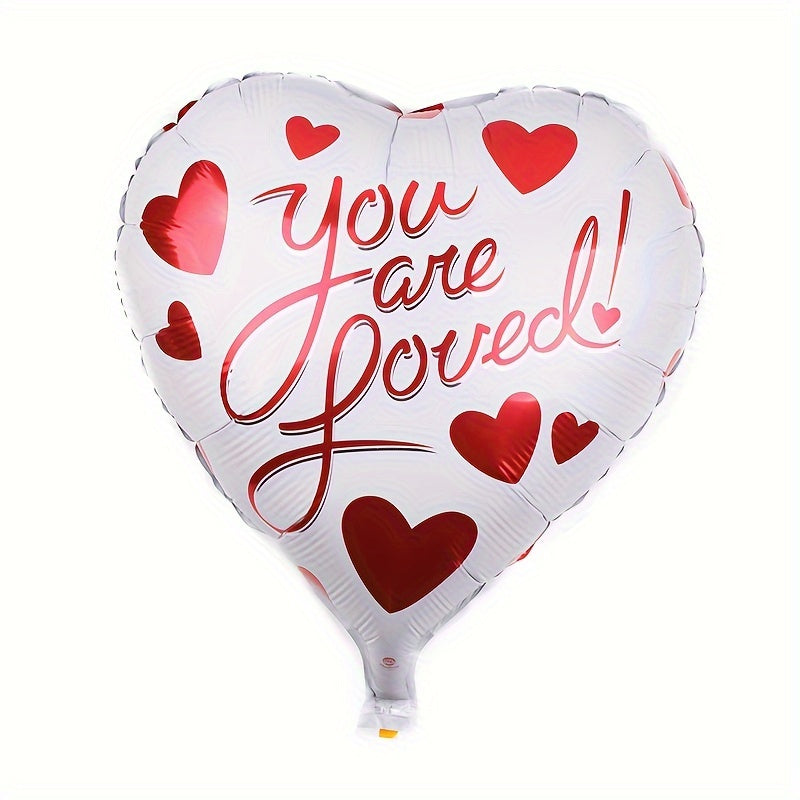 Set of ten mixed color heart-shaped aluminum foil balloons for romantic Valentine's Day party decorations — view 5
