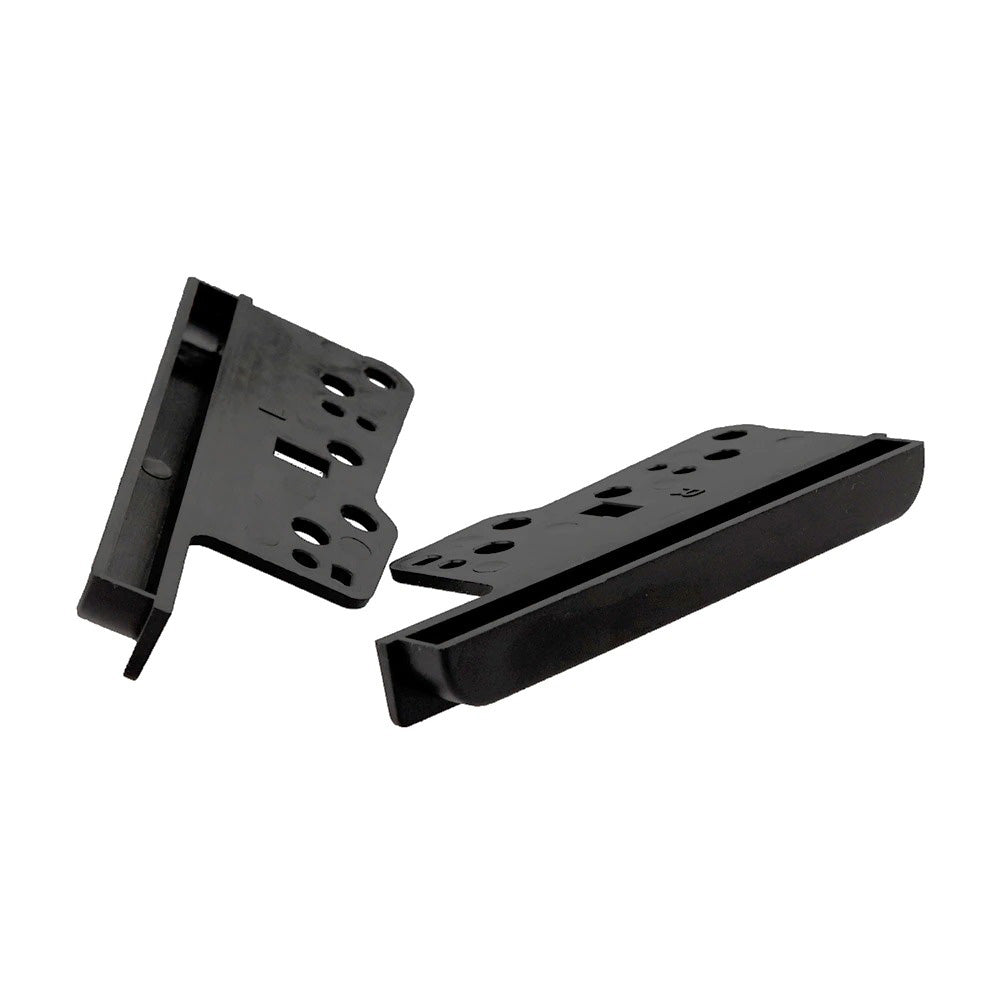 Black ABS plastic 2DIN car stereo mounting bracket side trims for double fascia dashboard installation — view 3