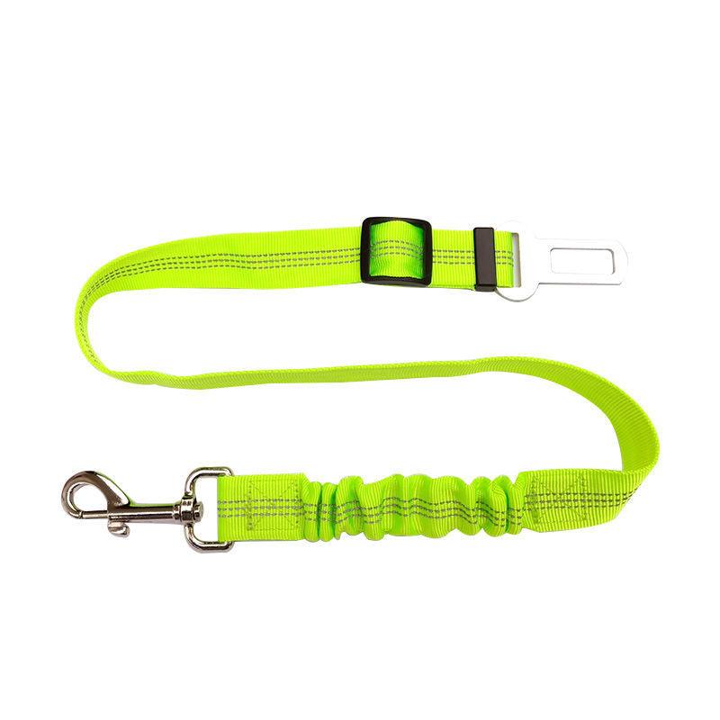Reflective safety dog car seat belt with elastic bungee and heavy-duty metal universal vehicle clip — view 5