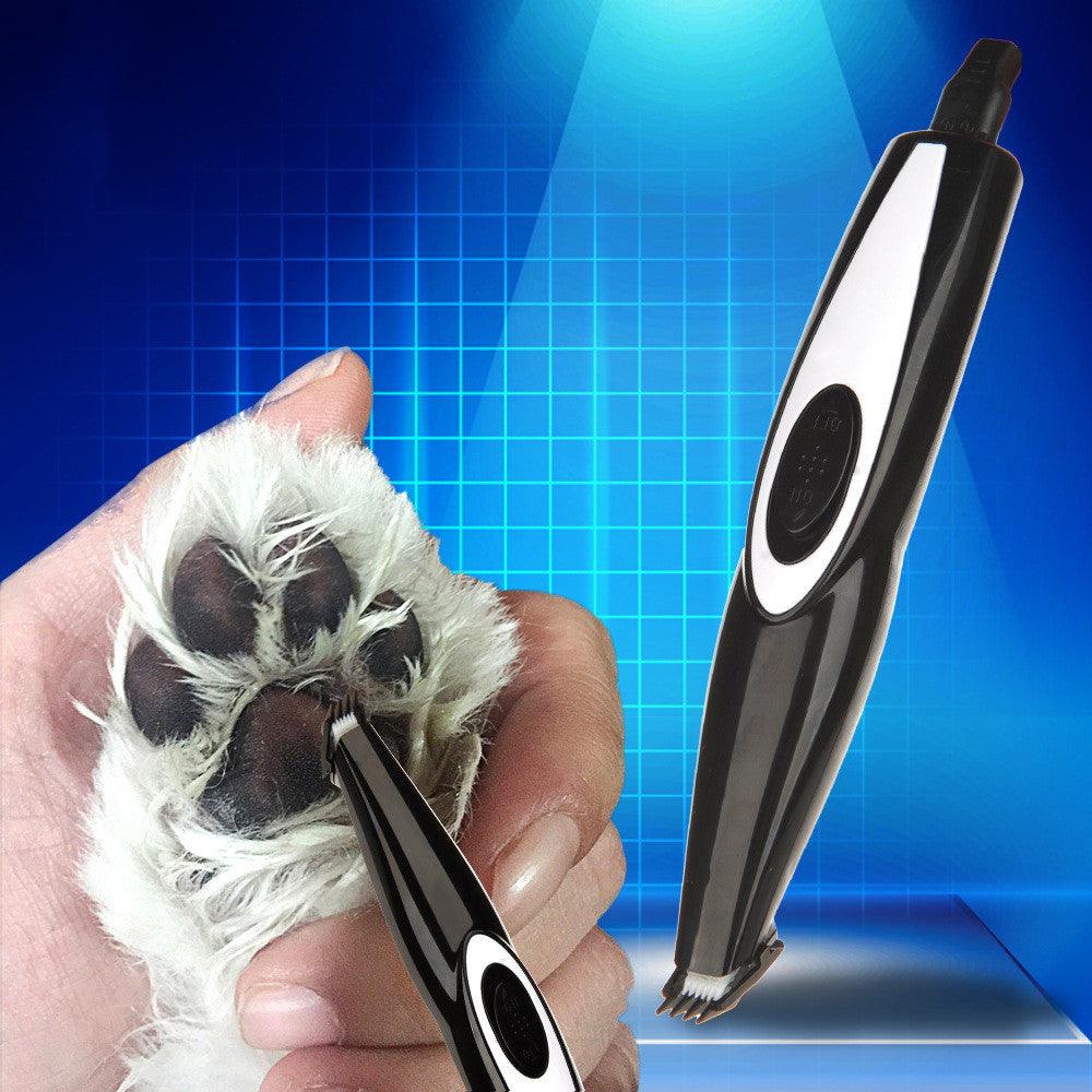 White electric pet hair clippers with ceramic blade and ergonomic handle for dog and cat grooming