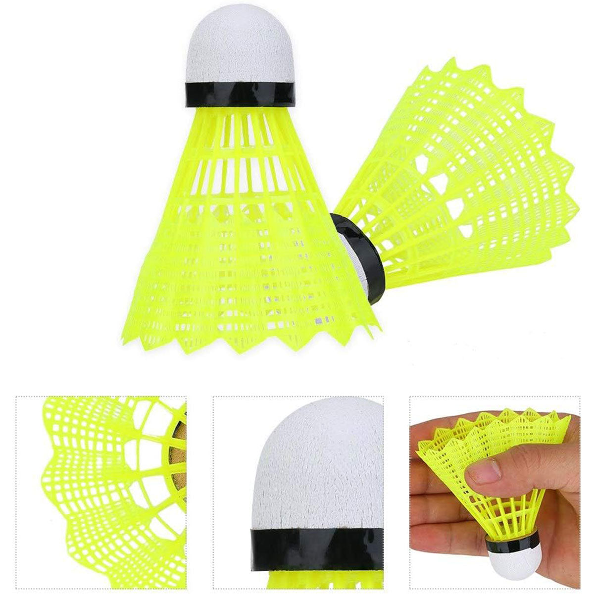 Twelve pack of durable nylon badminton shuttlecocks with soft foam heads for sports training — view 5