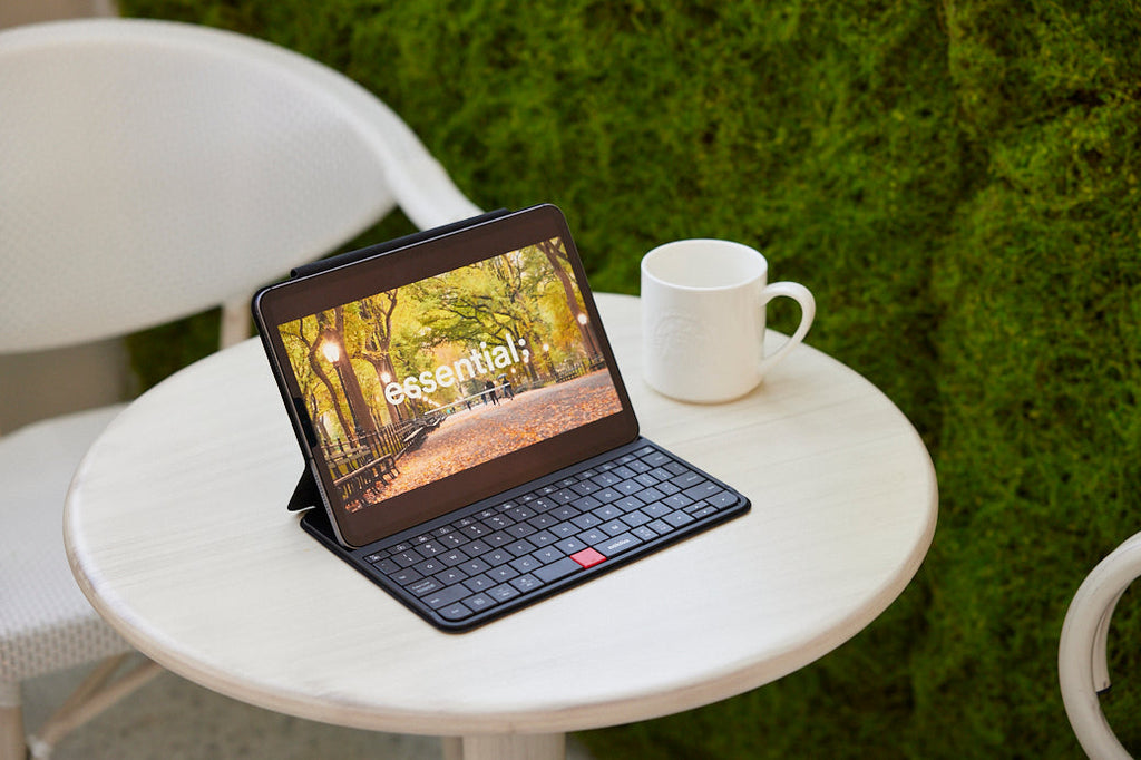 Fusion keyboard for iPad Pro 11-inch in slim black folio case with invisible trackpad keys — view 2