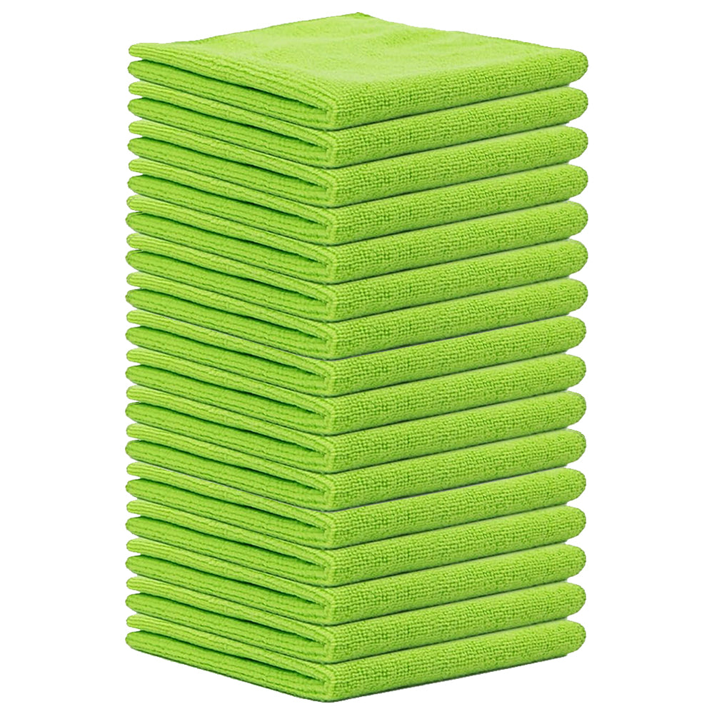Microfiber Cloths Car Cleaning  Detailing Towels Washing Duster Green 200 Pcs-0