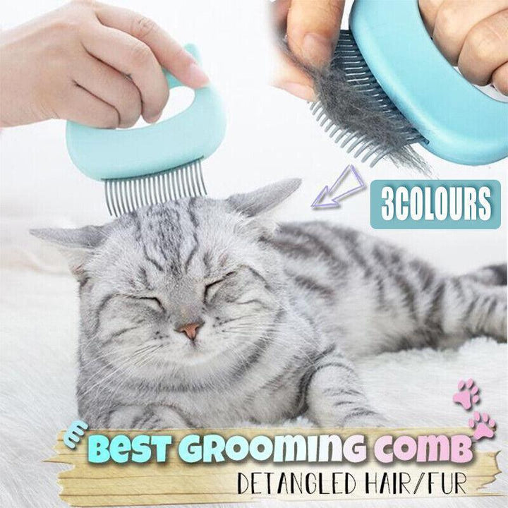 Pet Grooming Comb Cat Dog Brush Hair Removal Detangler Relaxing Massager Tool