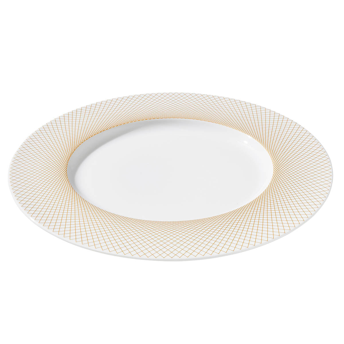 Degrenne Collection Graphique Classique Gold round presentation plate: 12.80 inches-0