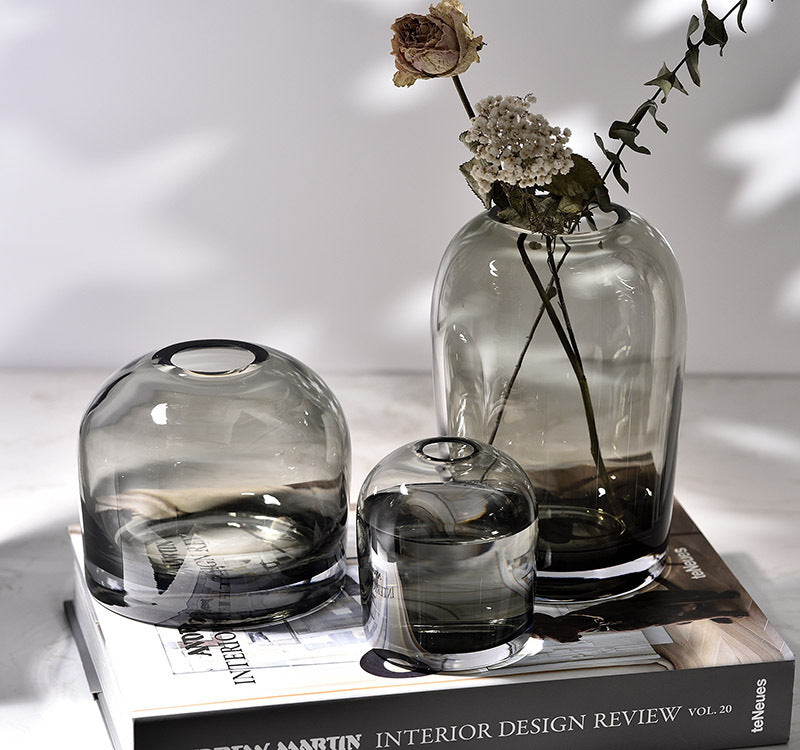Modern clear handcrafted glass vase with a polished finish for elegant home floral arrangements — view 2