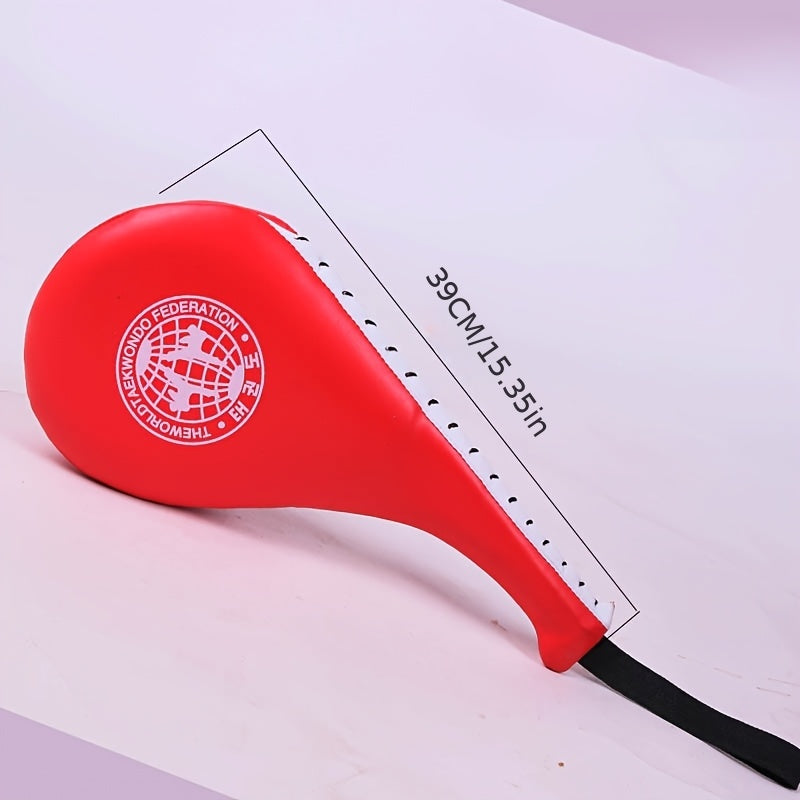 Red curved polyurethane boxing pad set for martial arts and strike training — view 4