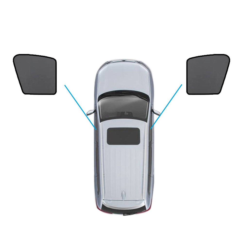 Black magnetic mesh car window sun shades installed on the front and rear of an Audi. — view 2
