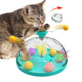 Interactive cat toy with transparent dome wavy teaser sticks glowing balls and large catnip roller