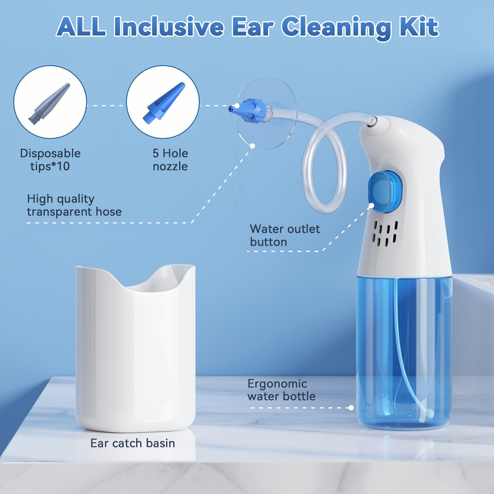 Wireless ear camera cleaner wand with interchangeable soft silicone scoops and charging accessories — view 3