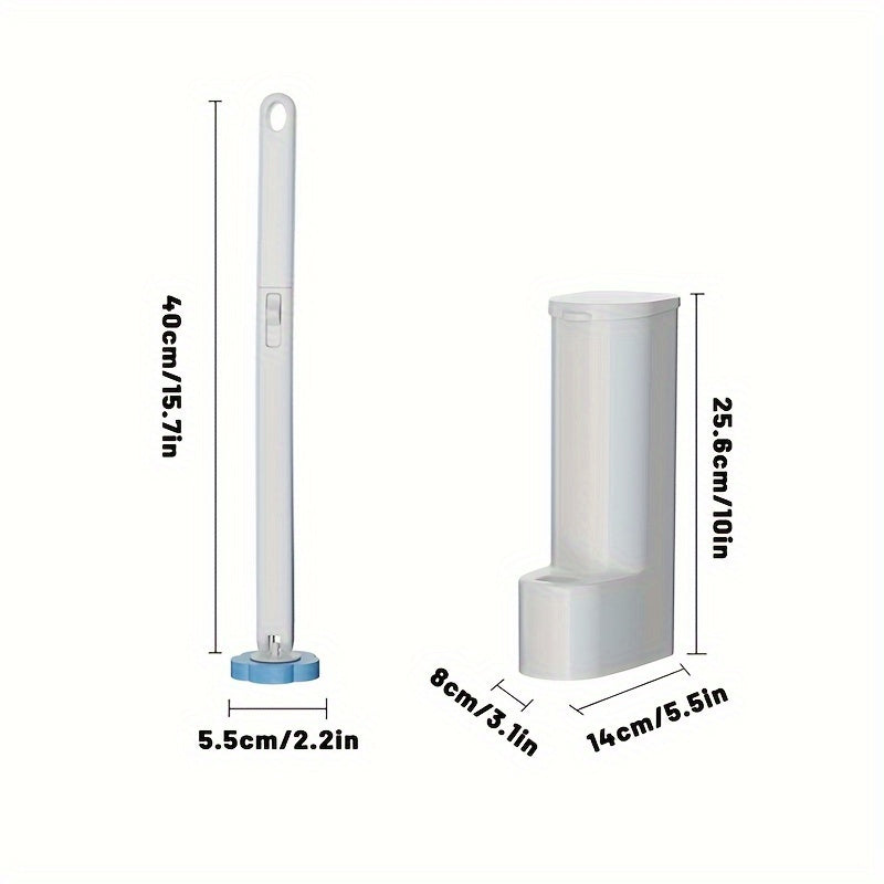 Toilet brush set with ergonomic wand and 12 soft replacement heads for hygienic bathroom cleaning — view 4