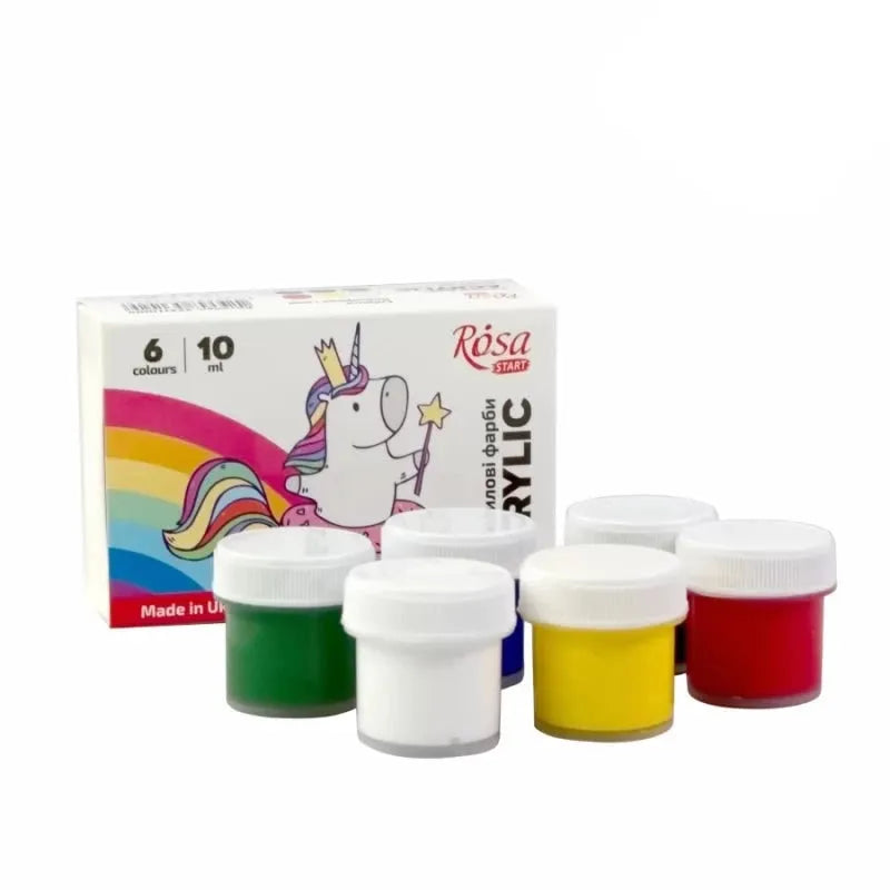 Rosa Unicorn acrylic paint set box with six 10ml color tubes for arts and crafts — view 2